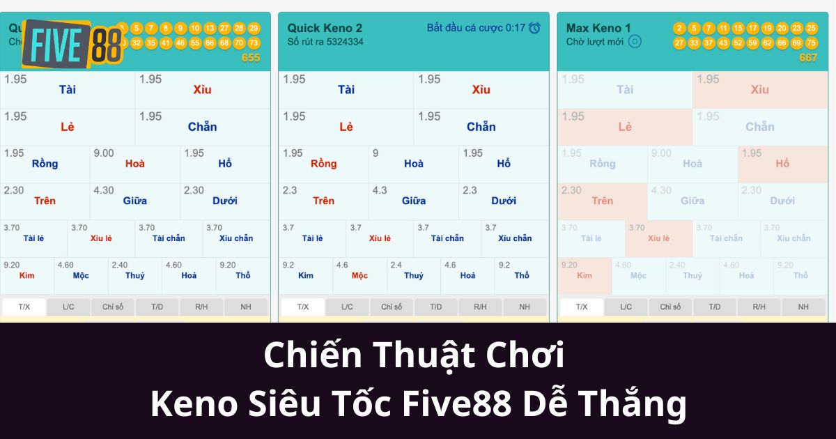 Chiến Thuật Chơi Keno Siêu Tốc Five88 Dễ Thắng