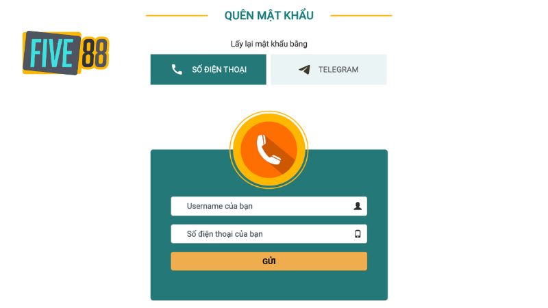 Hướng dẫn cách lấy lại mật khẩu Five88