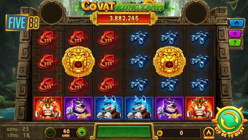 Luật chơi game nổ hũ Cổ Vật Rừng Xanh Five88